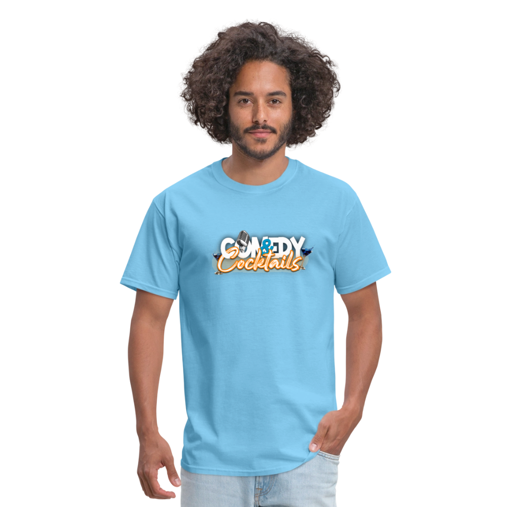 Comedy & Cocktails T-Shirt - aquatic blue