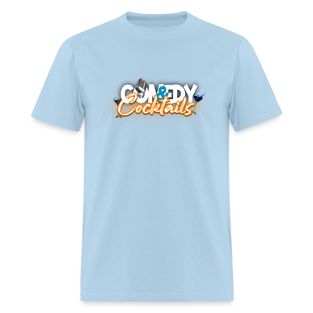 Comedy & Cocktails T-Shirt - powder blue