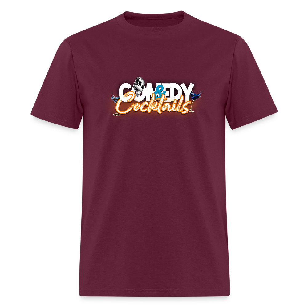 Comedy & Cocktails T-Shirt - burgundy