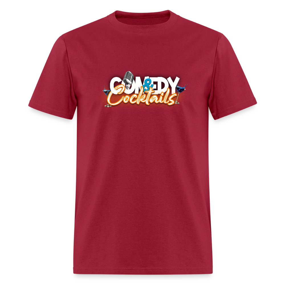Comedy & Cocktails T-Shirt - dark red