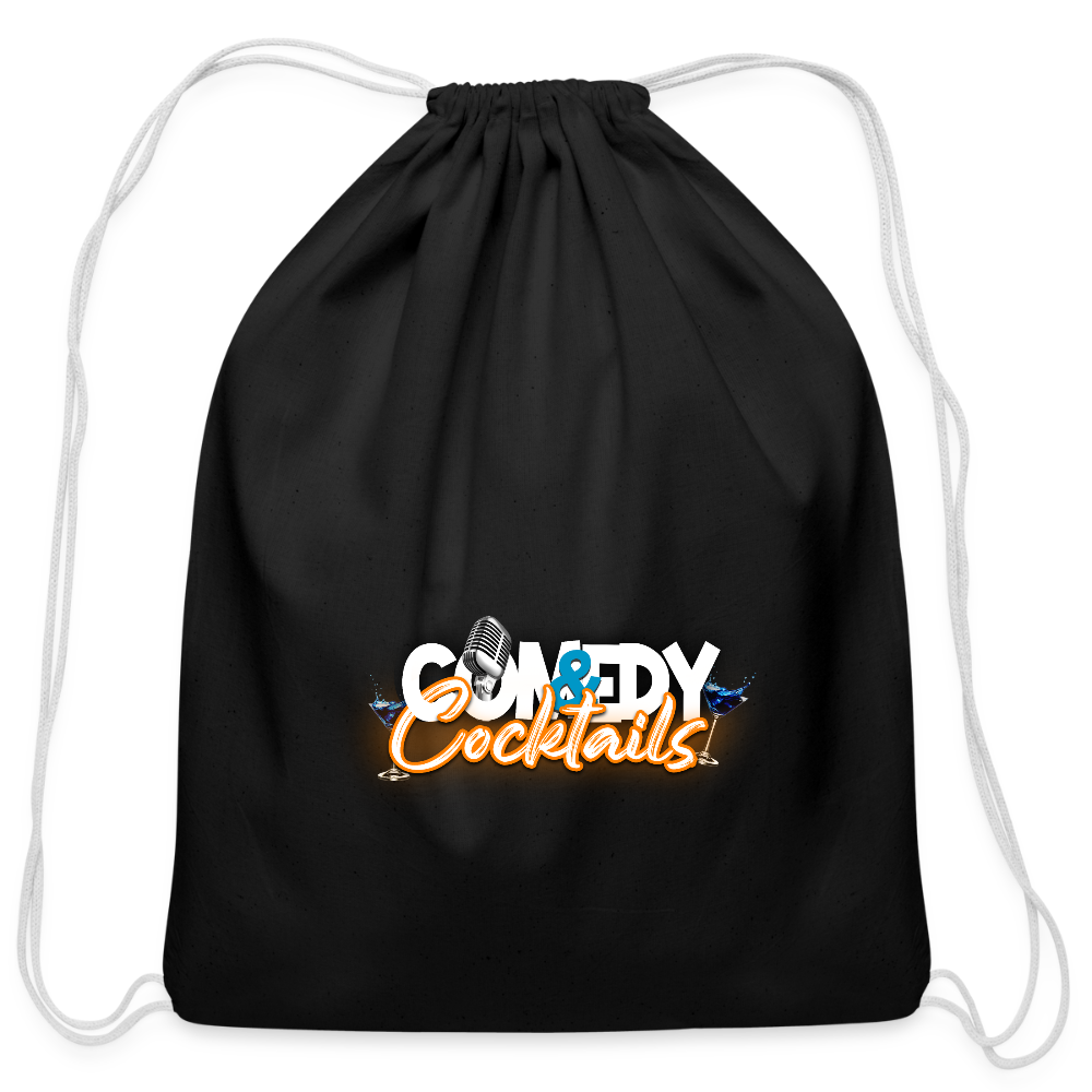 Cotton Drawstring Bag - black