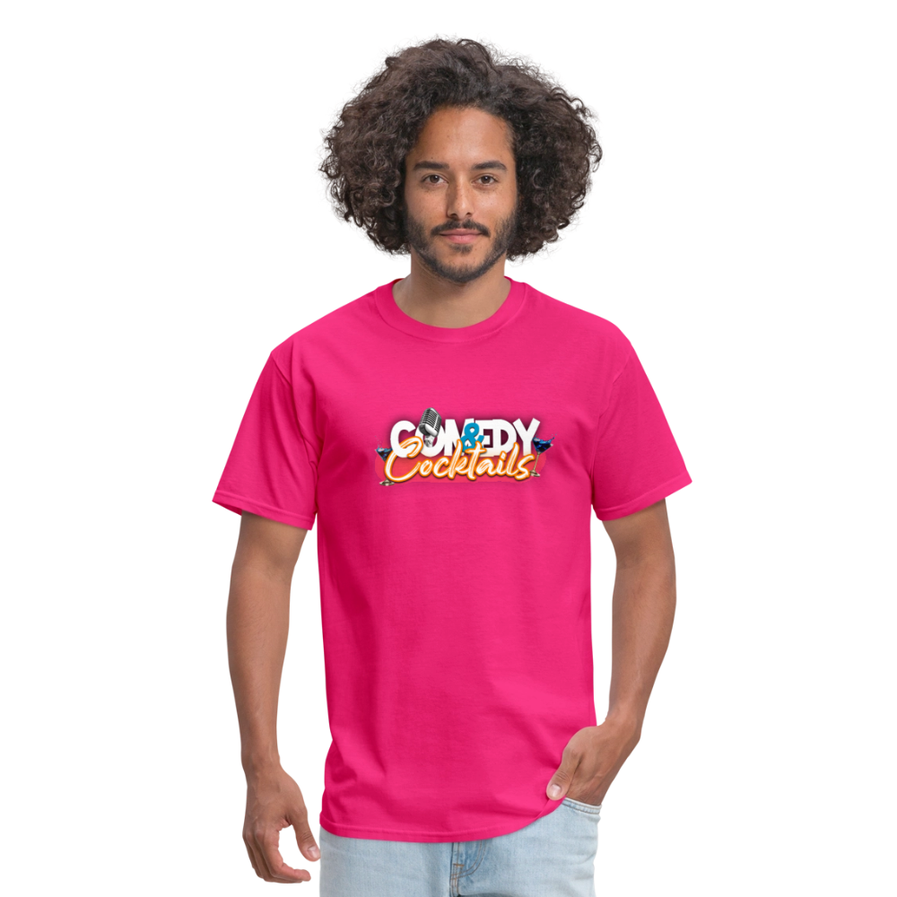 Comedy & Cocktails T-Shirt - fuchsia