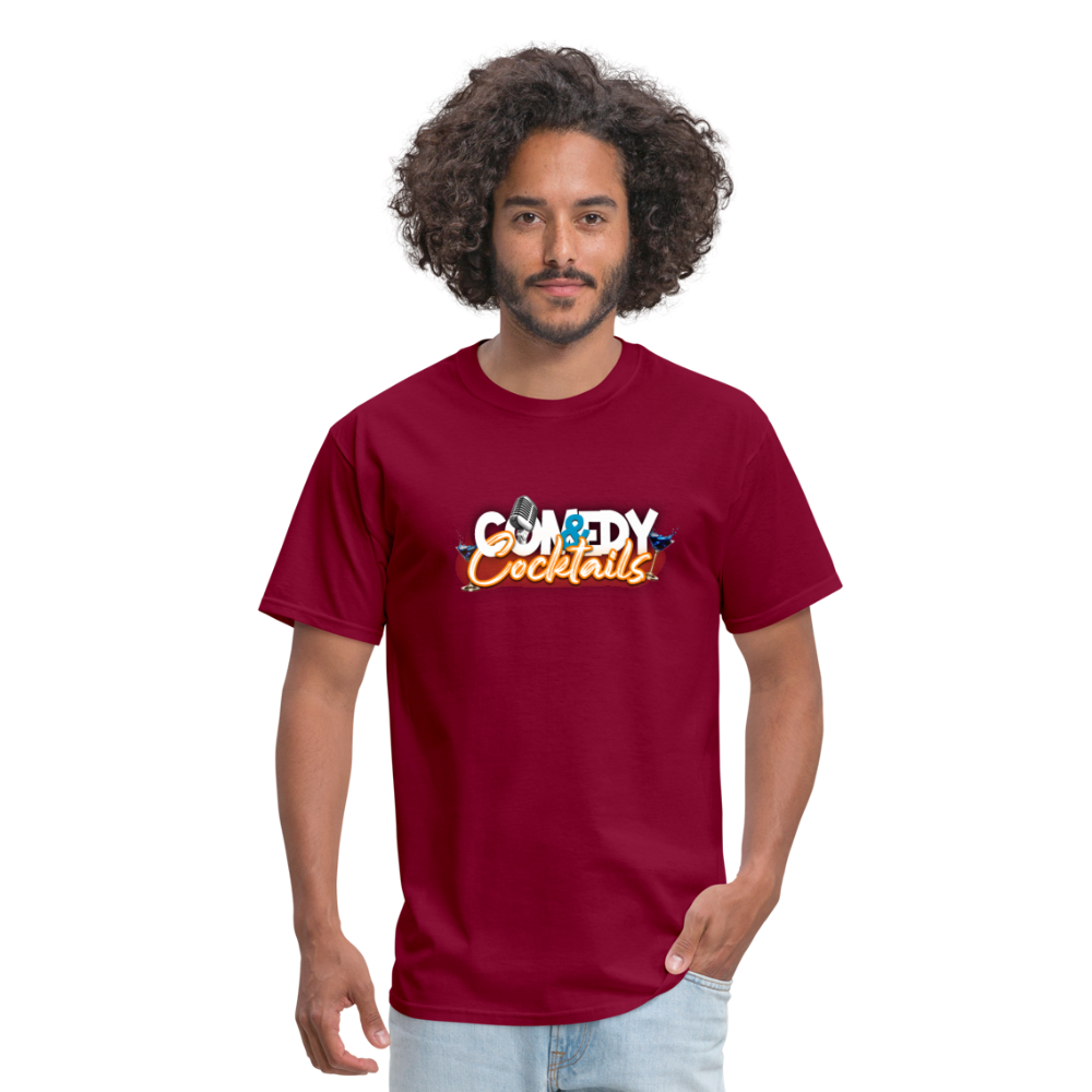 Comedy & Cocktails T-Shirt - burgundy