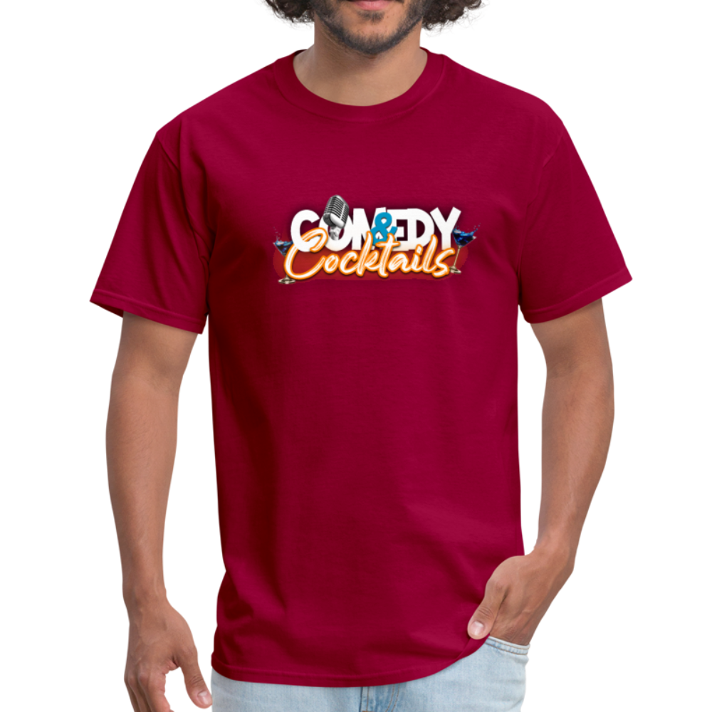 Comedy & Cocktails T-Shirt - dark red